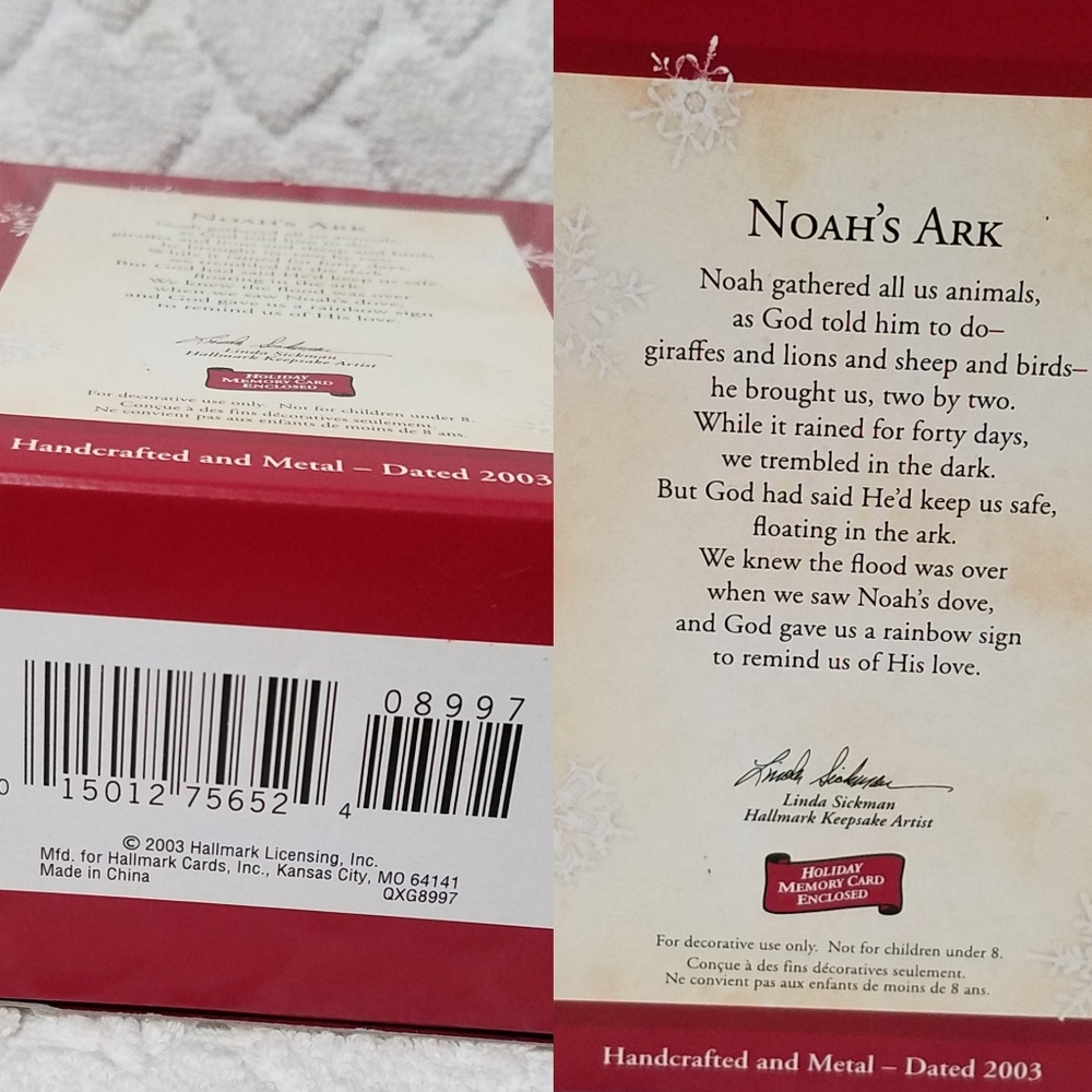 🎄Hallmark🎄Keepsake Noah's Ark Orn - Picture 6 of 8